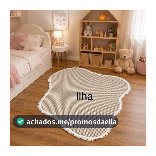 Tapete Orgânico para Sala e Quarto 100% Algodão Formato Irregular Andurá