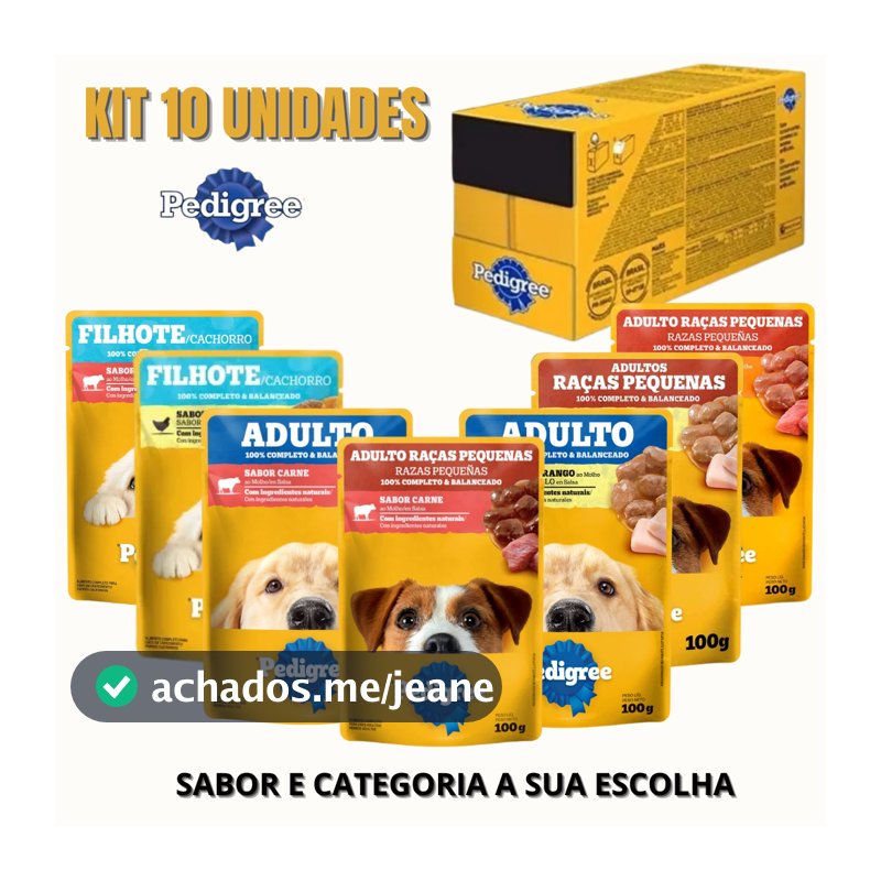 PEDIGREE SACHÊ 100G SABORES A SUA ESCOLHA KIT 10/18/36 UND