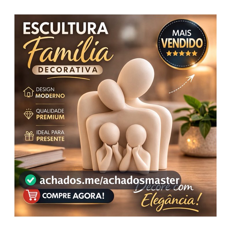 Escultura Família Decor Moderna Estátua Minimalista Sala, Quarto, Escritório Decoração Premium Casa