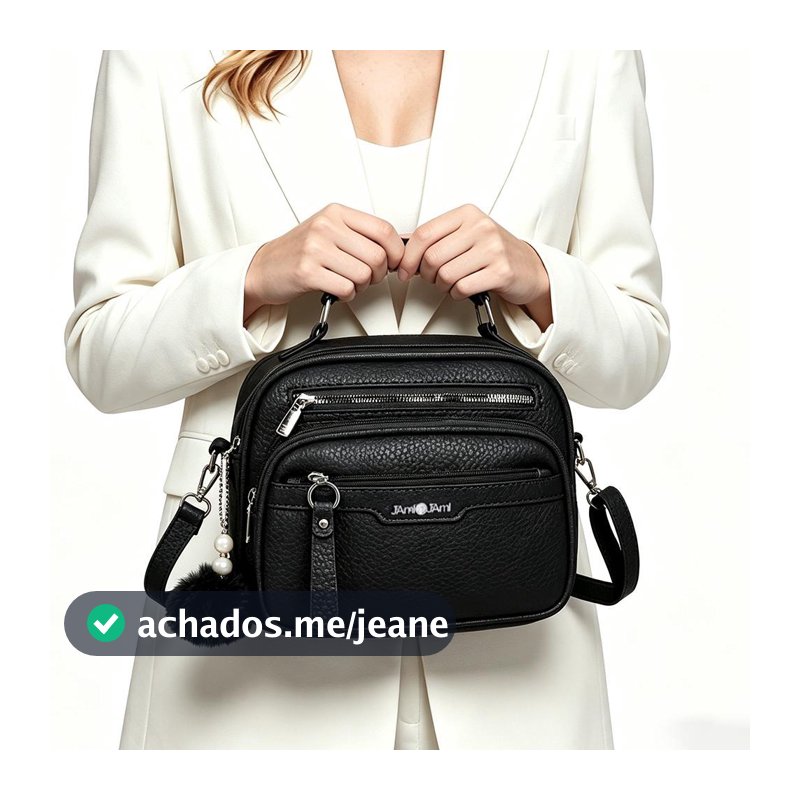 JMAI JAMI Bolsa Feminina Transversal com Alça Ajustável, Múltiplos Bolsos, Zíper e Alça de Mão para Uso Diário B752
