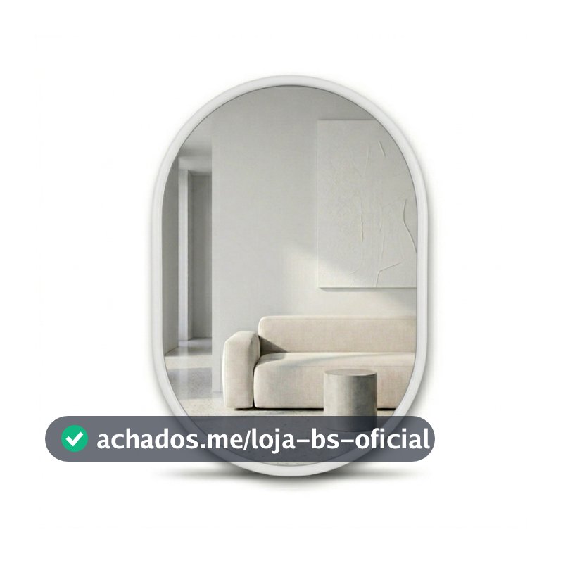 Espelho Para Banheiro Penteadeira Suspensa Couro 64x44cm Pilula Banheiro Sala Quarto Hall