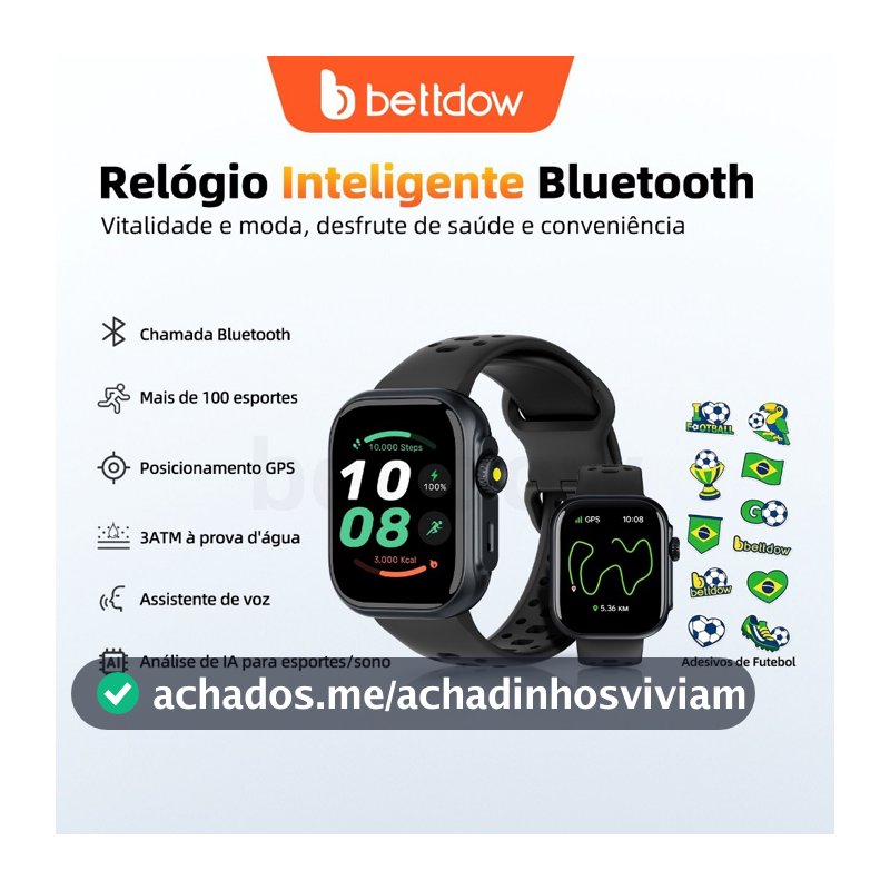 BETTDOW kriki Ai modelo GPS + smartwatch Alexa com mais de 100 modos desportivos, à prova de água 3ATM