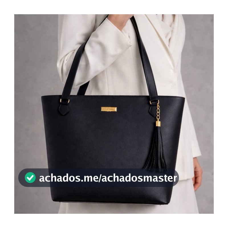 Bolsa Sacola Feminina Moderna Zíper Reforçado e Detalhes em Metal Dourado