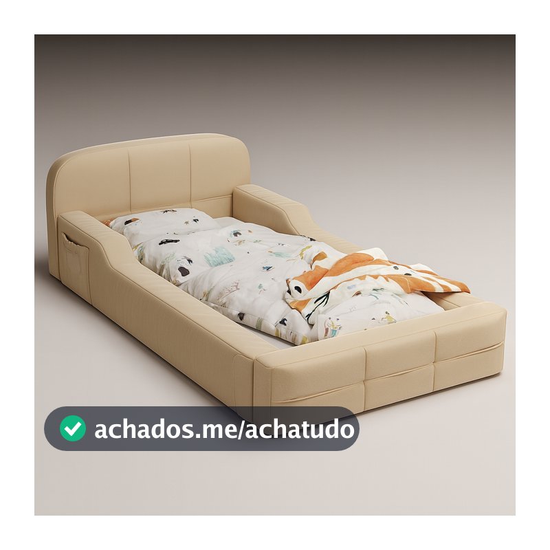 Cama Infantil Montessoriana Aurora Juvenil Com Proteção Lateral De Espuma D26 Conforto e Segurança