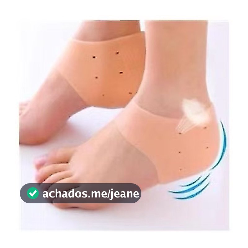 Par de Meia Palmilha Silicone Gel Protecao Ortopedica Esporao Calcanhar Fascite Tamanho Unico