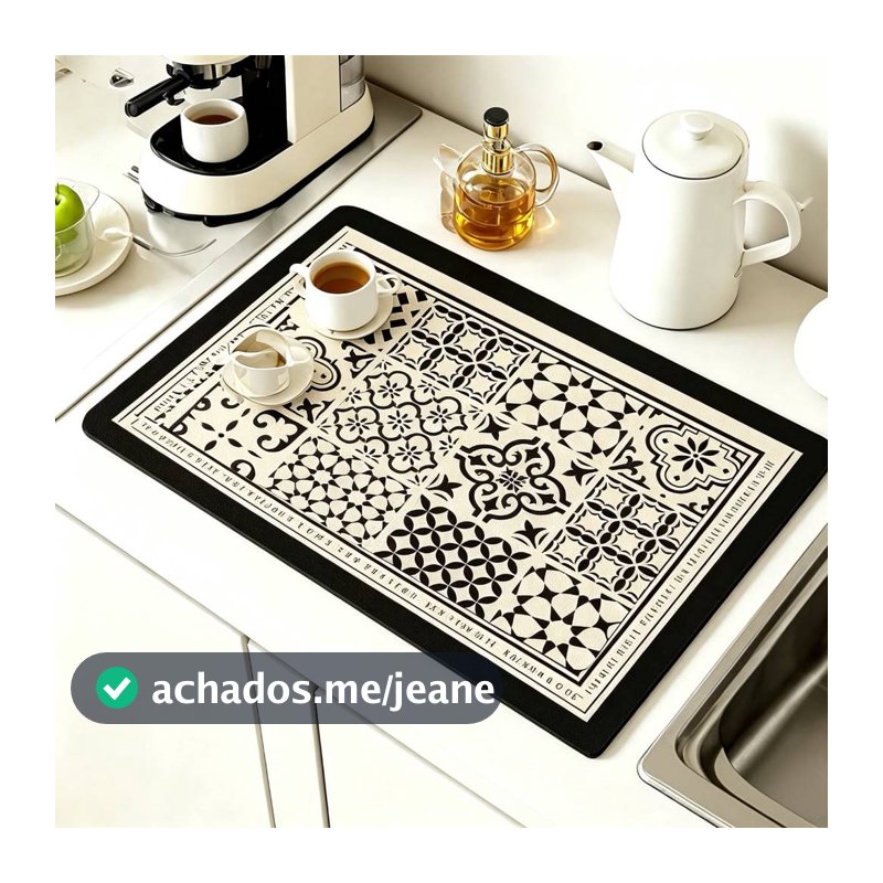 Tapete escorredor de Louça em Microfibra Super absorvente Dobrável Aparador de Louça 40X30CM