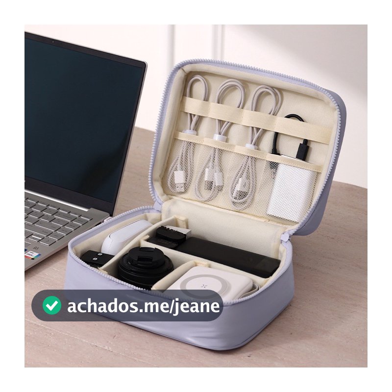 Bolsa Multiuso Almofadada Elegante para Maquiagem e Eletrônicos