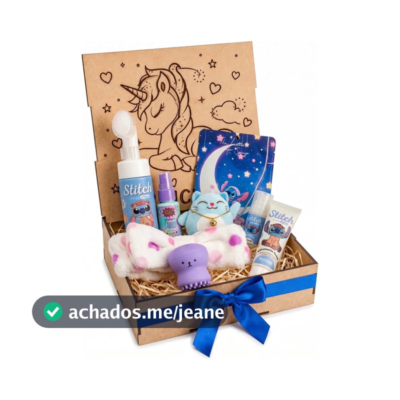 Kit Skincare Infantil Teen Presente Menina Caixa Mdf Personalizada Unicórnio