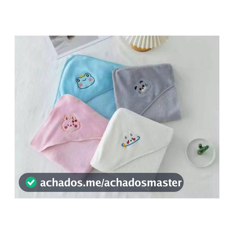 Toalha Banho Bebê Capuz Roupão Infantil Recém Nascido Criança Bichinho Bordado ABCSHOP
