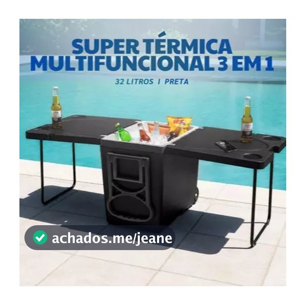 Caixa Térmica Multifuncional 3 em 1 32L All Black Mesa Dobrável toy 26040