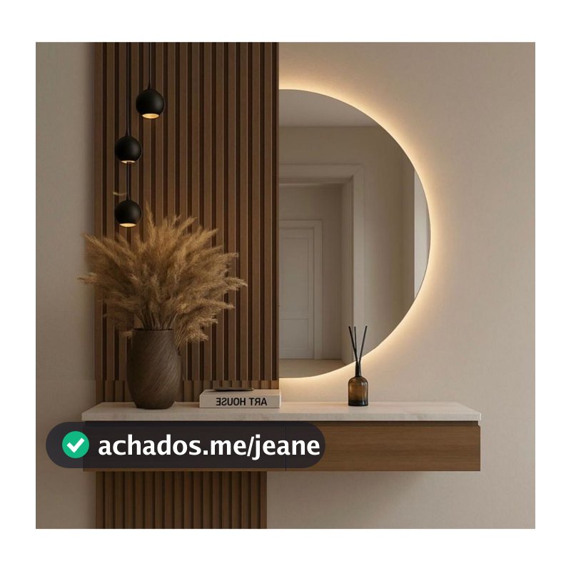 Espelho Orgânico Grande De Led Meia Lua Redondo Grande  110x60 varios tamanhos banheiro sala copa closet