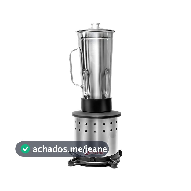Liquidificador Industrial Alta Rotação 2 Litros  Preto e Prata com Jarra de Aço Inoxidável 110V-