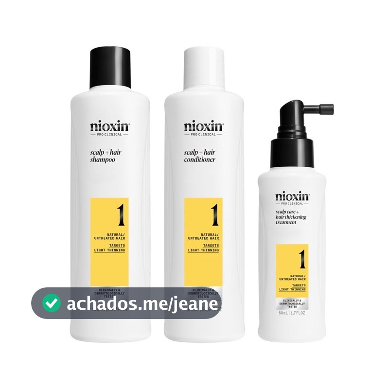 Kit Nioxin Sistema 1 - Shampoo + Condicionador + Tratamento