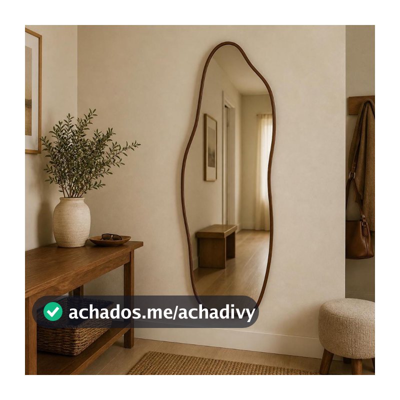 Espelho Com Moldura Em Couro Flame 100x35 90x40 70x30 50x25 Hall Sala Closet Salão