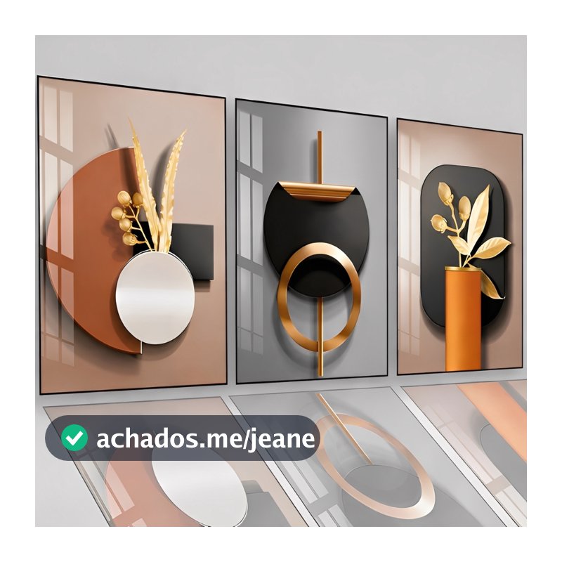 Quadro Decorativo Geometrico Abstrato Trio Nordic Hal 120x60