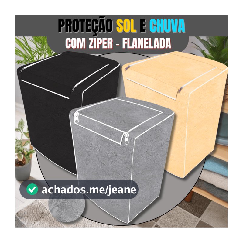 Capa para Máquina de Lavar Impermeável Com Zíper Todos Tamanhos e Marcas Electrolux Brastemp Consul Colormaq