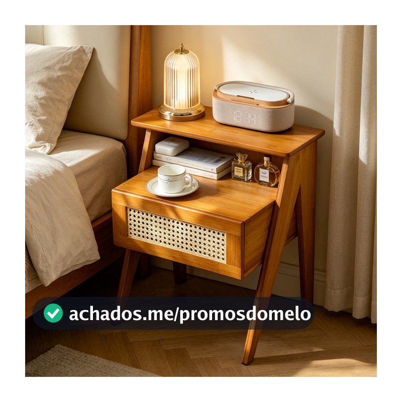 Mesa de Cabeceira Madeira Criado Mudo Organizador Quarto Prateleira Nicho Armário Auxiliar