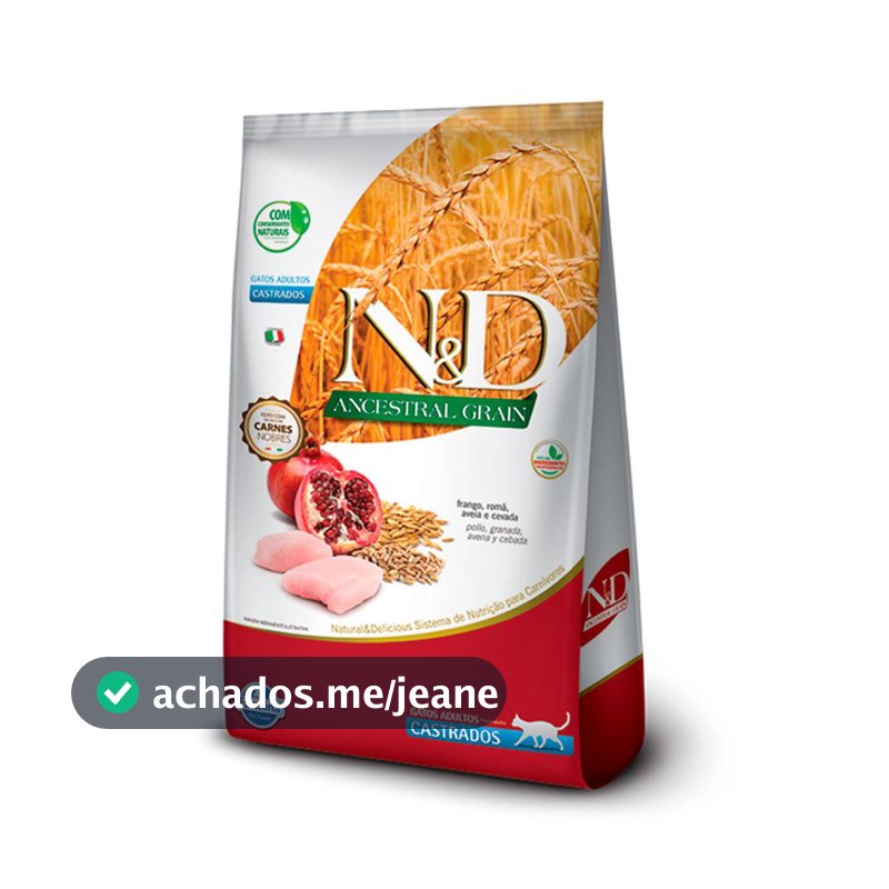 Racao Nd Ancestral Gatos Castrados Frango – 7,5kg