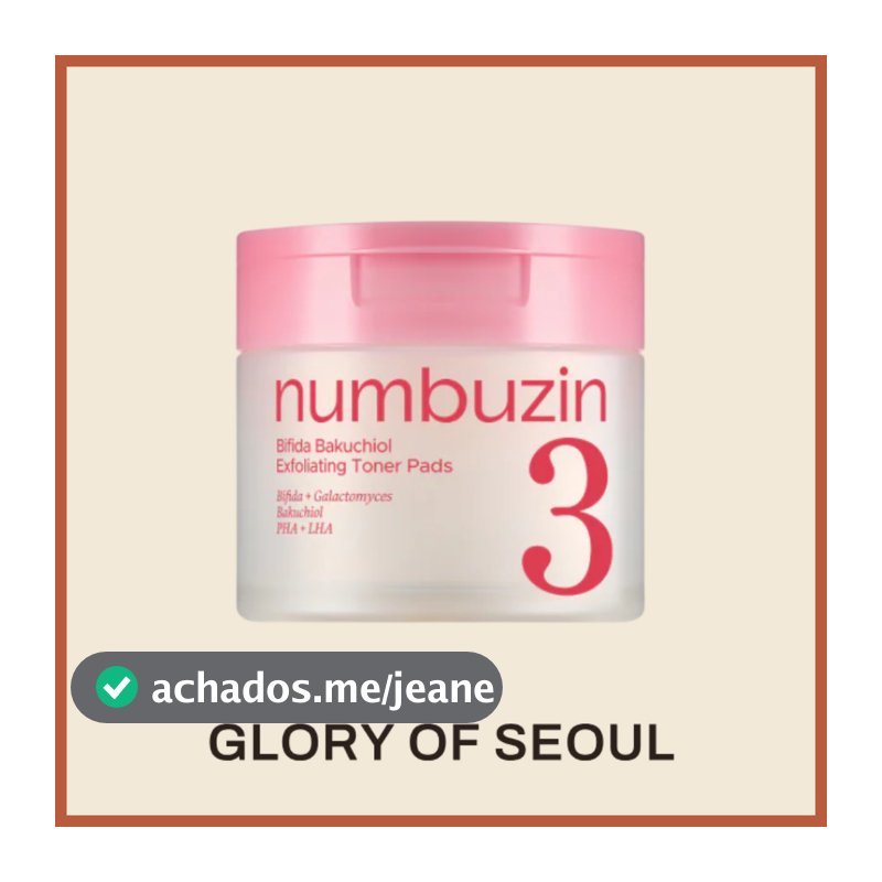 NUMBUZIN No.3 Bifida Bakuchiol Exfoliating Toner Pads, 190ml