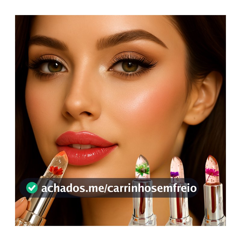 Batom Mágico 24 Horas Flor Longa Duração Hidratante Transparente Lip Balm Cristal Geleia Mudança