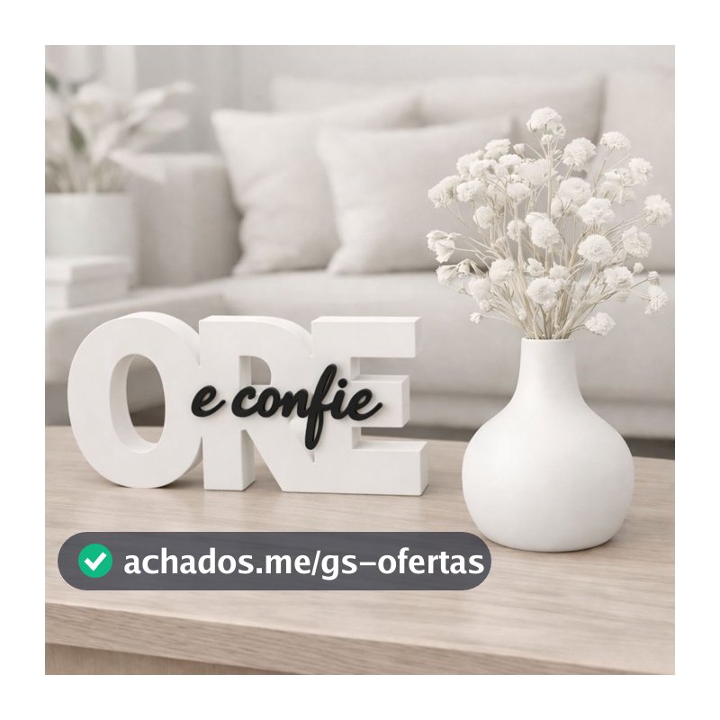 Vaso Escultura Minimalista Ore e Confie Religioso Decorativa Enfeite Moderno para Casa, Sala e Escritório