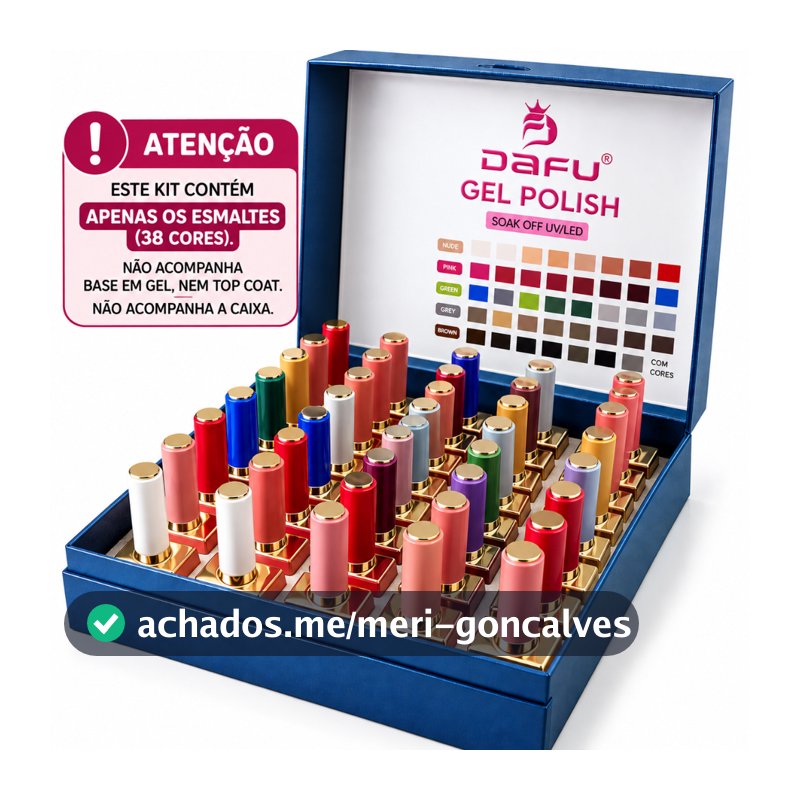 Kit Completo 38 Esmaltes em Gel Dafu 38 Cores 12ml Sem a Caixa