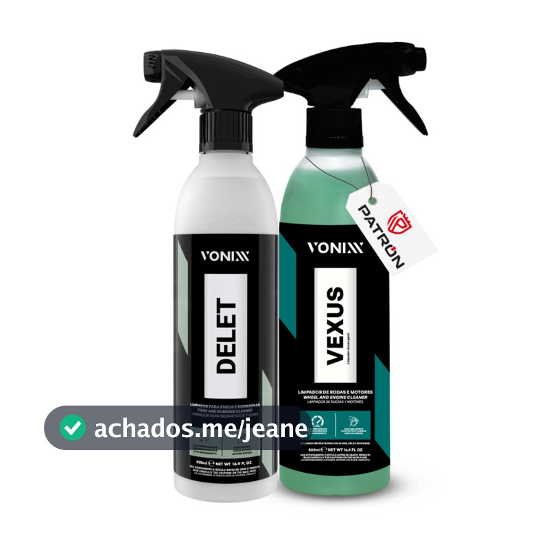 Kit Vonixx Limpeza Pesada Delet + Vexus Limpa Rodas Motor Pneus Detailing Automotivo
