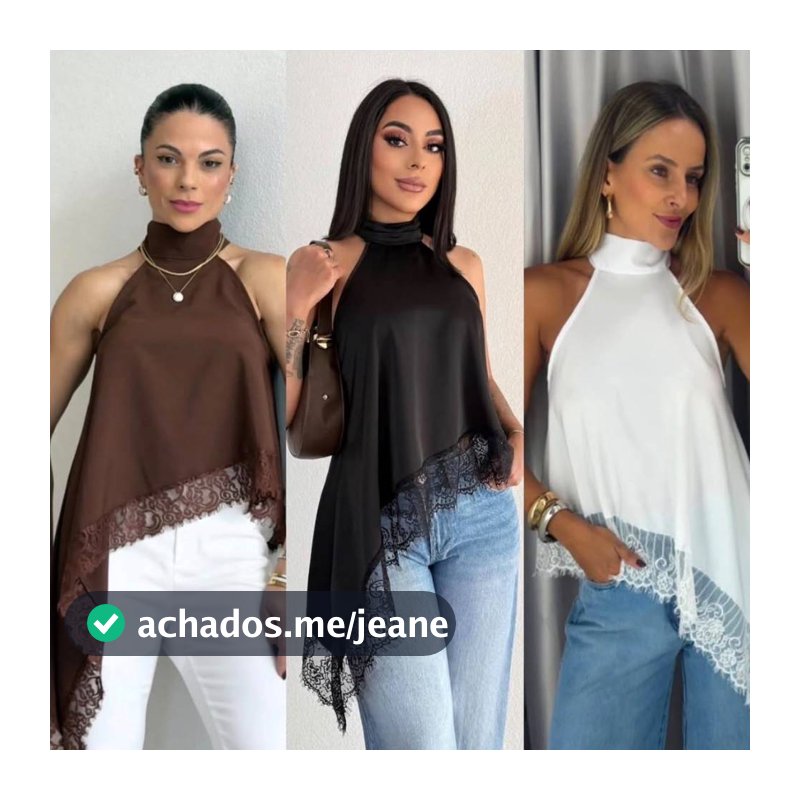 Blusa Feminina Frente Única com Renda