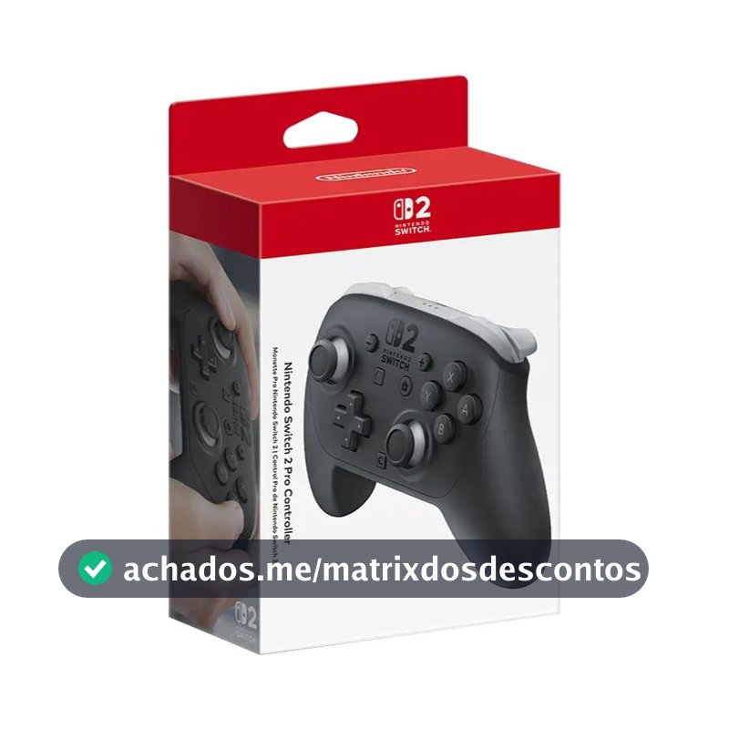 Controle Nintendo Switch 2 Pro Sem Fio Bluetooth - Preto