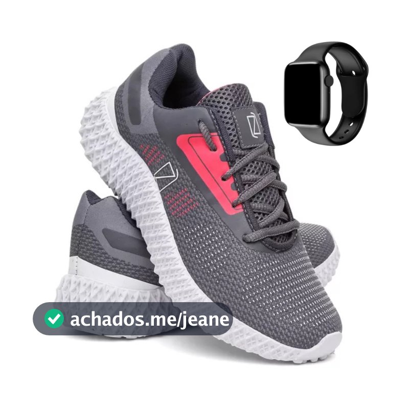 Kit Tênis Feminino Leve Confortável na moda Academia Caminhada Corrida com Relógio digital