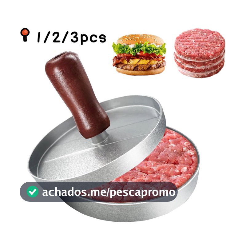 Forma Modelador De Fazer Hambúrguer /Frigideira Antiaderente 3 em 1 com Divisórias Caseiro Fácil E Rápido-Forma
