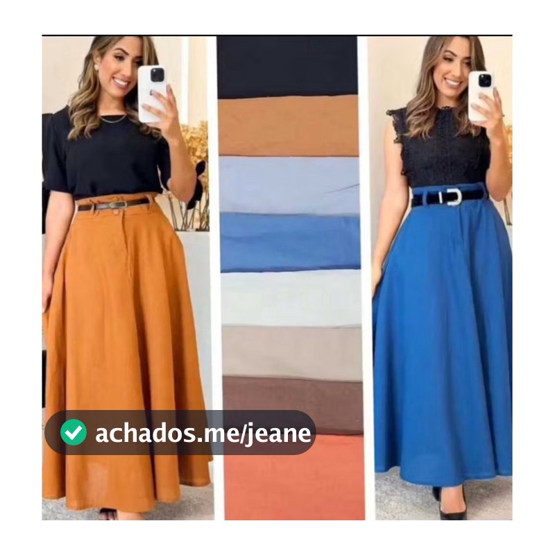 Saia Longa Rodada Feminina Alfaiataria Moda Evangélica Casual Básica Inverno Cintura Alta Elegante Tendência
