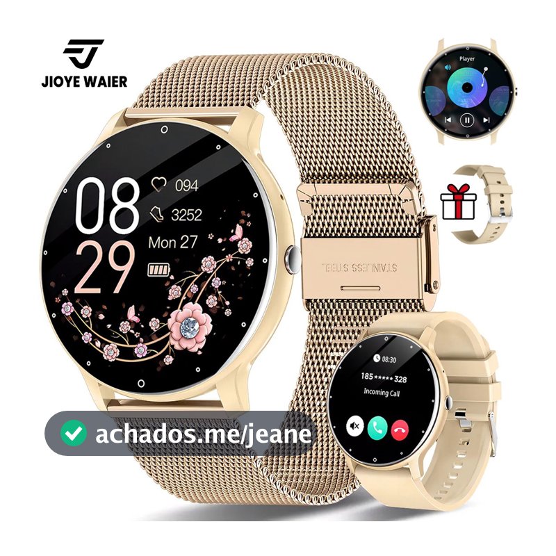 JIOYE smartwatch relogio Tela HD de 1,39 Polegada Chamada Bluetooth À prova d'água Esportes relogio feminino smartwatch