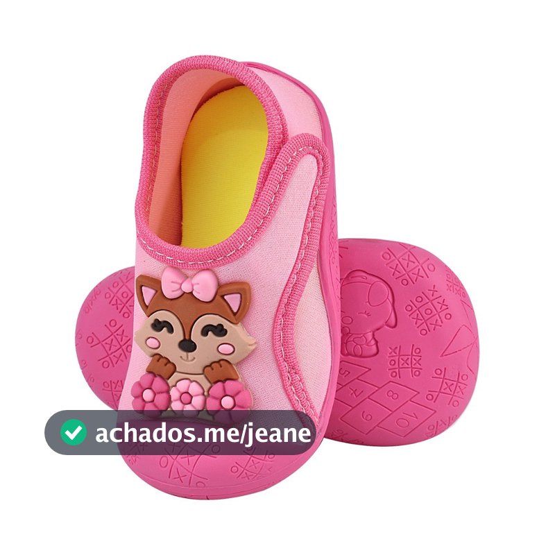 Calçado Infantil Tipo Meia Antiderrapante Bebê Menina Confortável Flexível