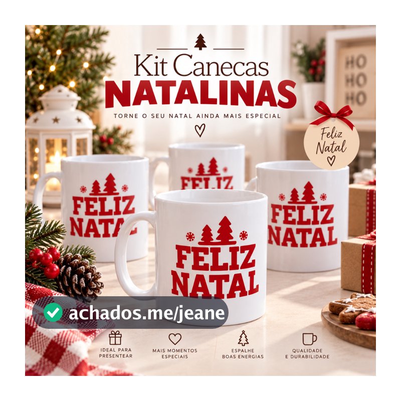 KIT C/ ATÉ 40 CANECAS BRANCAS FELIZ NATAL, PLÁSTICO 400ML, FESTA, NATAL, MESA, PRESENTES