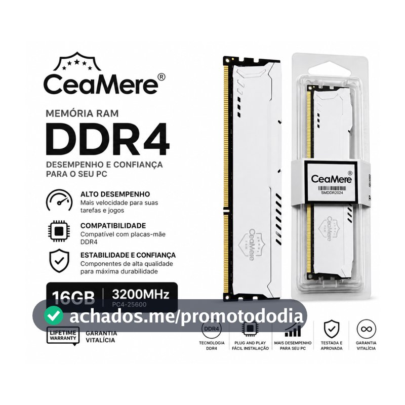 Memória RAM DDR4 16GB / 8GB 3200MHz / 2666MHz Desktop PC 288PIN 1.2V CeaMere Alta Performance