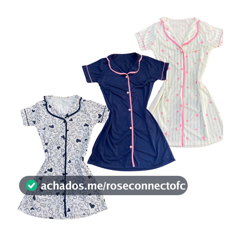KIT 3 Camisolas Americanas Abertas de Botão