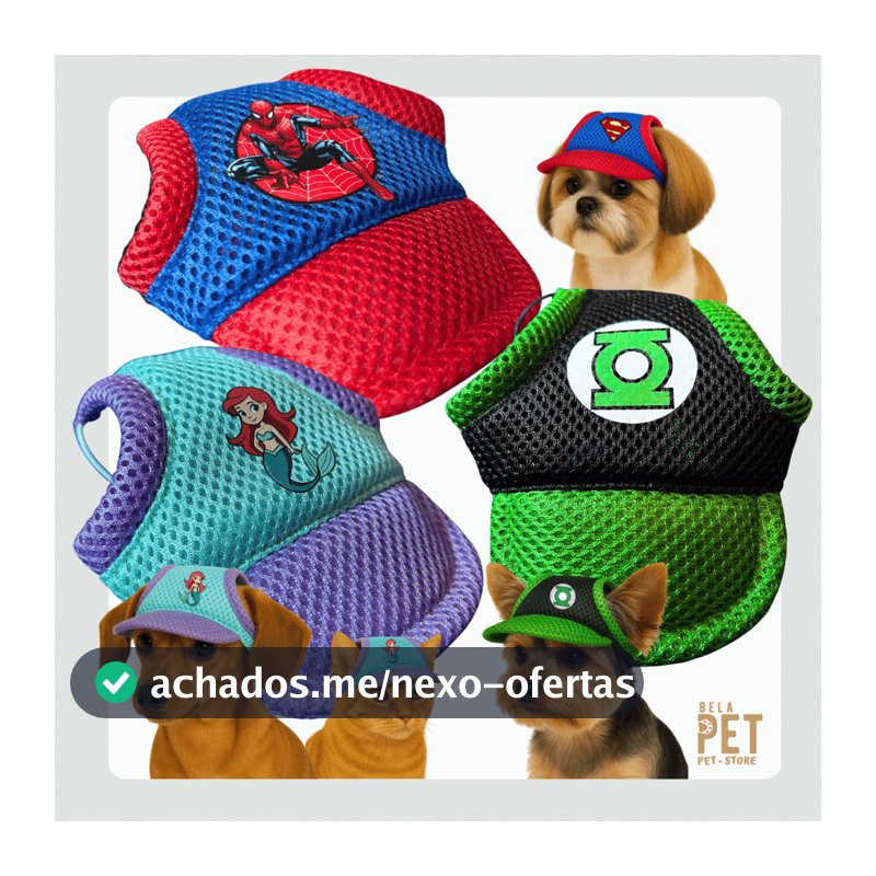 Boné Para Cachorro e Gato - Boné Pet - Personagens - Várias cores e modelos