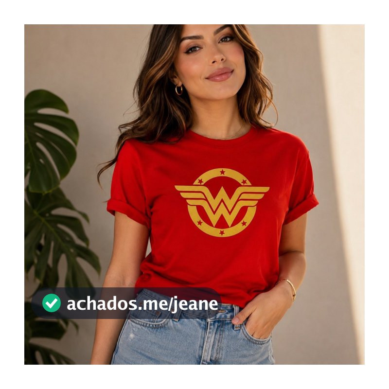 Camiseta Feminina Mulher Maravilha Fofa , Blusinha feminina 100% algodão
