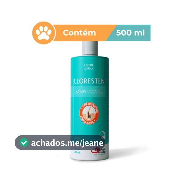 Shampoo Antibacteriano Agener Dr.clean Cloresten 500 Ml