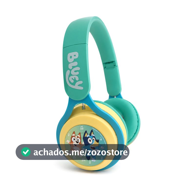 Fone Bluetooth Bluey Infantil Sem Fio Headphone Bluetooth Controles Integrados