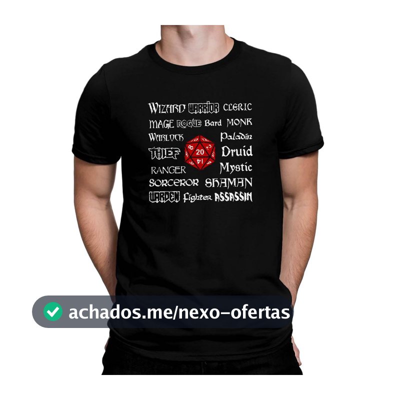 Camiseta Geek Classes Rpg D20 (G) Unissex Algodao GEEK0018