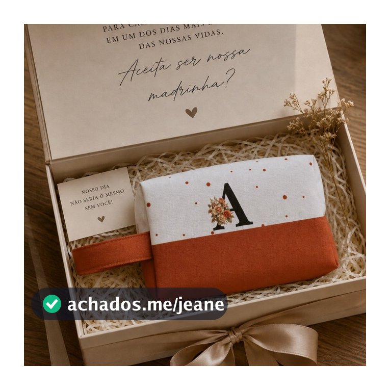 Necessaire Box Com Alça Personalizada Com Inicial Pronta Entrega Necesser Madrinha de Casamento Convite Noiva