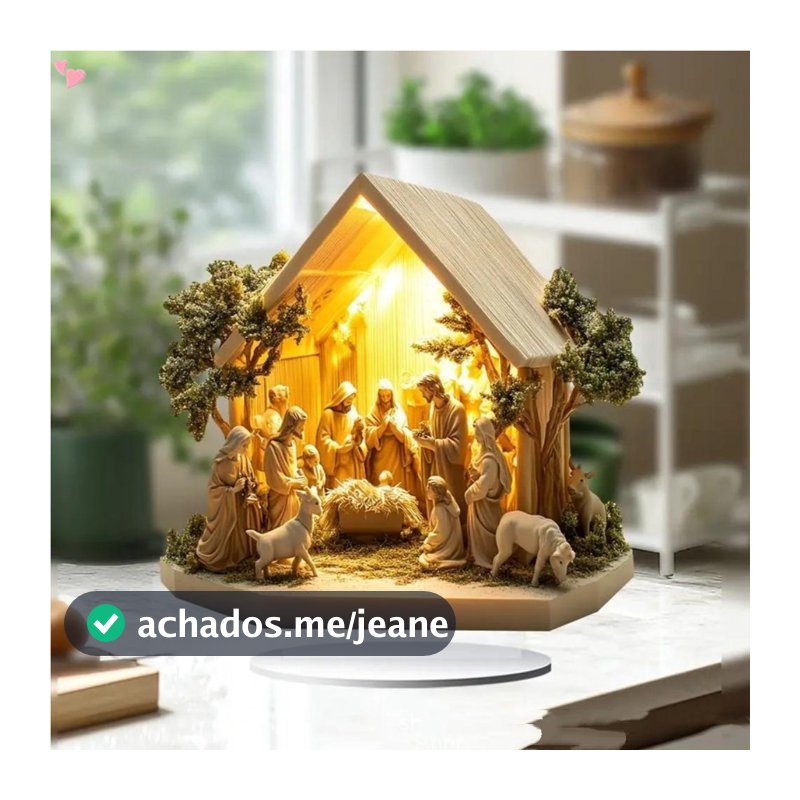 Decoração Plana De Mesa Para Cena De Natal , Presépio Acrílico 2D , Enfeite De Prateleira Encantador , Escritório Domést
