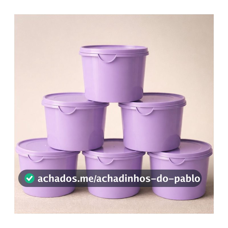Kit 6 Potes Herméticos de Plástico com Tampa – Empilháveis e Ultra Resistentes para Alimentos