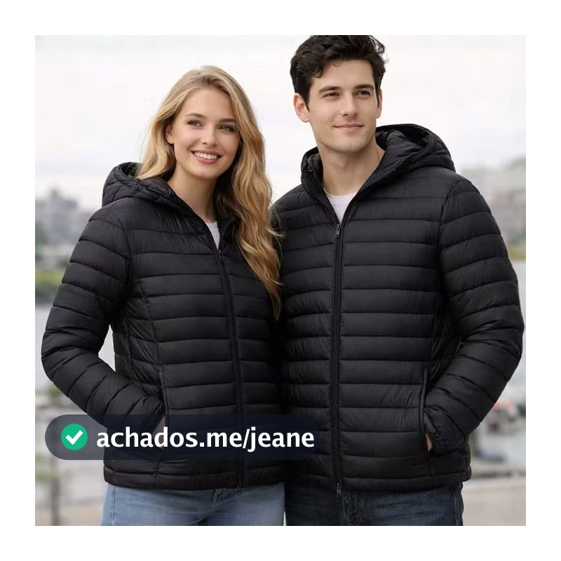 Jaqueta unissex Bobojaco Impermeável Puffer Corta Vento Nylon Capuz