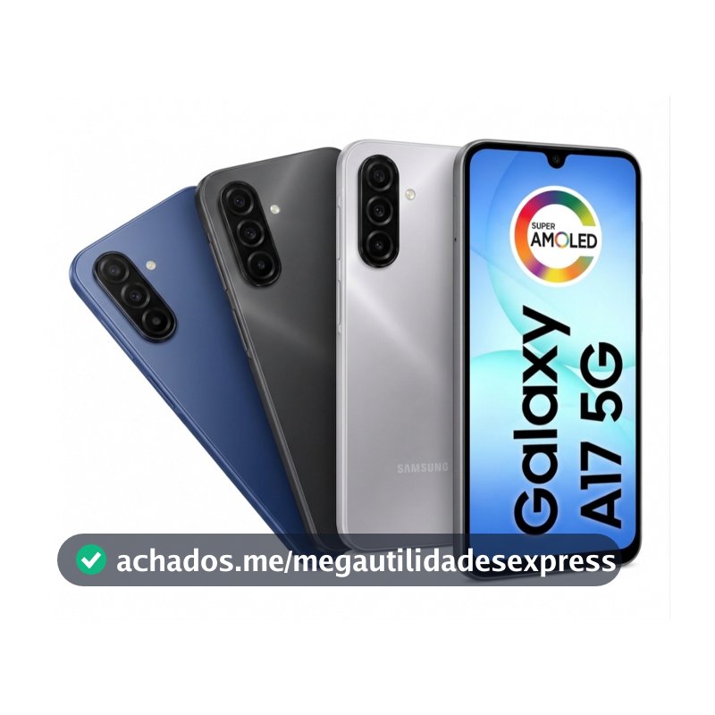 Celular Samsung Galaxy A17 5G com IA, 256GB, 8GB RAM, Câm de 50MP, Tela de 6.7", NFC, IP54