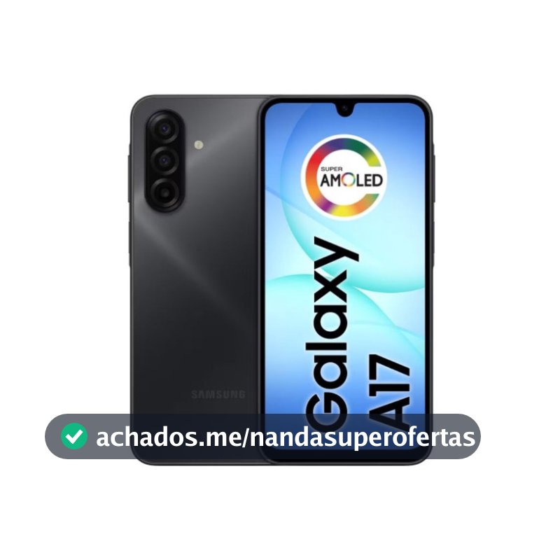 Celular Galaxy A17 4G Tela 6.7 128GB Super AMOLED Câmera Tripla 50MP Samsung