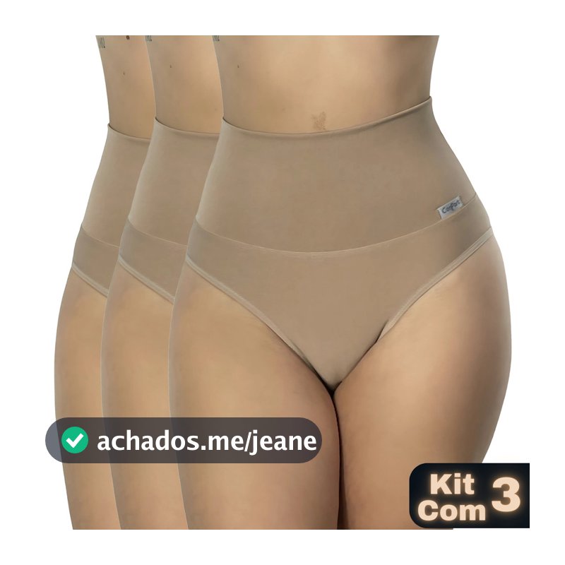 kit 3 Cintas Suplex Alta Compressão Cós Duplo Pós-Parto Não Enrola Gestante