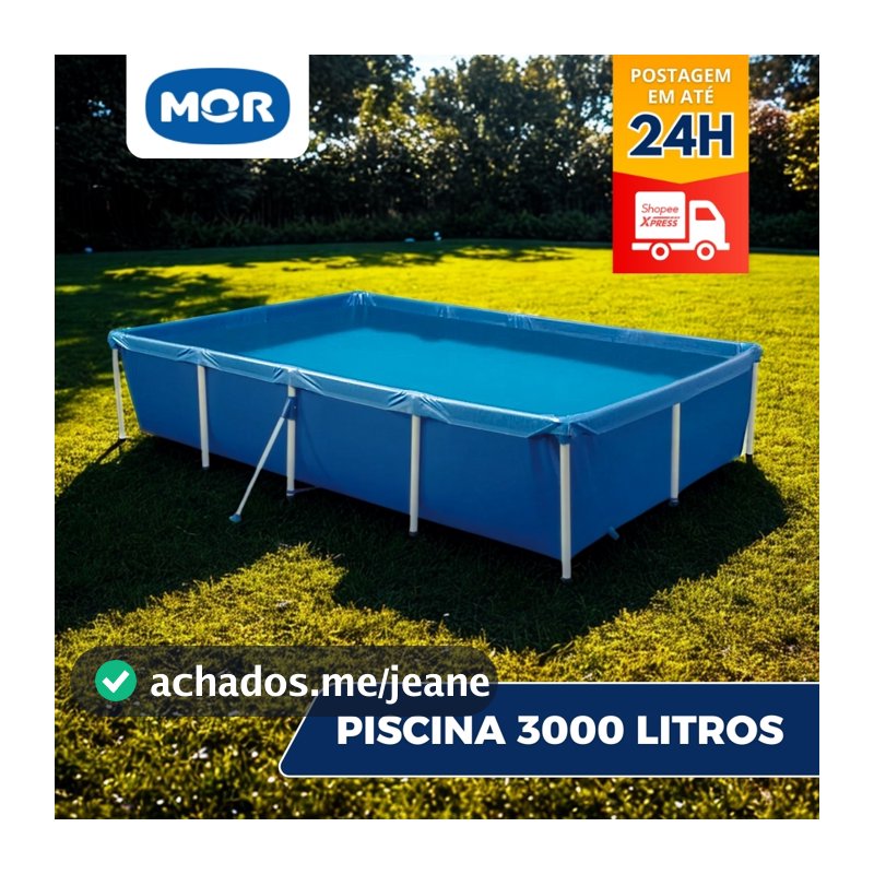 Piscina Retangular 3000 Litros Estruturada Mor